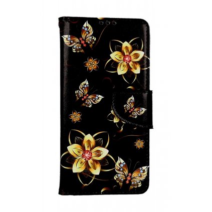 Flipové puzdro TopQ pre Xiaomi Redmi Note 12S Zlaté kvety