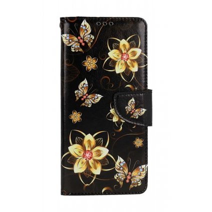 Flipové puzdro TopQ pre Xiaomi Redmi 12C Zlaté kvety