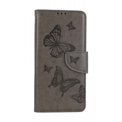 Flipové puzdro TopQ pre Xiaomi Redmi Note 12 Butterfly sivé