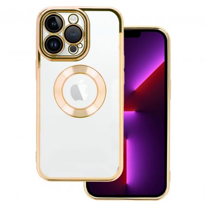 Krásne priehľadné puzdro pre Iphone 12 Pro Max zlaté