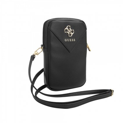 Kabelka Guess PU Grained 4G Metal Logo Phone bag zips čierna