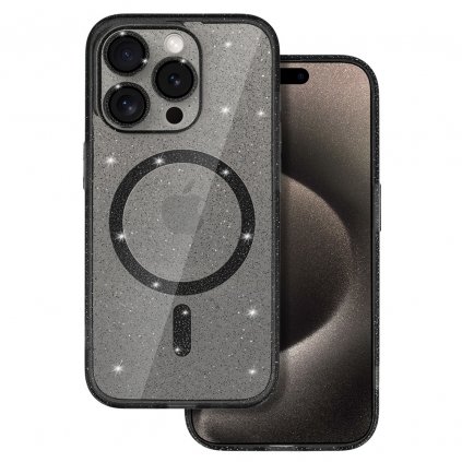 Trblietavé puzdro Magsafe pre Iphone 13 Pro Black Clear