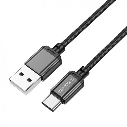 Kábel Borofone BX87 Sharp - USB na typ C - 3A 1 meter čierny