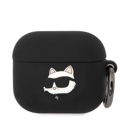 Silikónové puzdro Karl Lagerfeld 3D logo NFT Choupette Head pre Airpods 3 Black