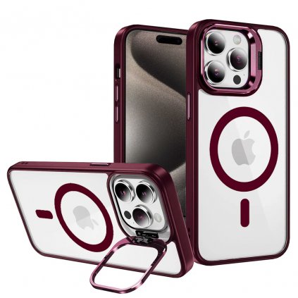 Tel Protect Kickstand Magsafe puzdro pre Iphone 12 burgundy