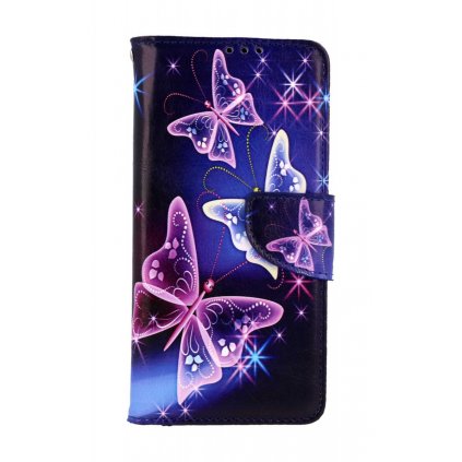 Flipové puzdro TopQ pre Samsung A15 Modré s motýlikmi