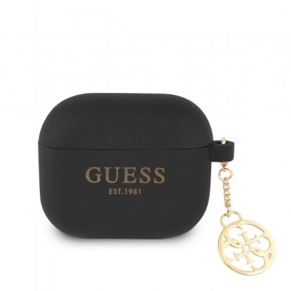 Silikónové puzdro Guess 4G Charms pre Airpods 3 Black