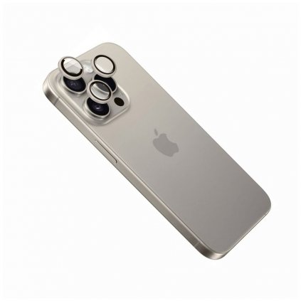 Sklo na fotoaparát FIXED pre Apple iPhone 15 Pro/15 Pro Max, prírodný titán