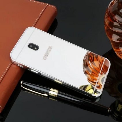 Zadný zrkadlový kryt na Samsung J3 2017 strieborný