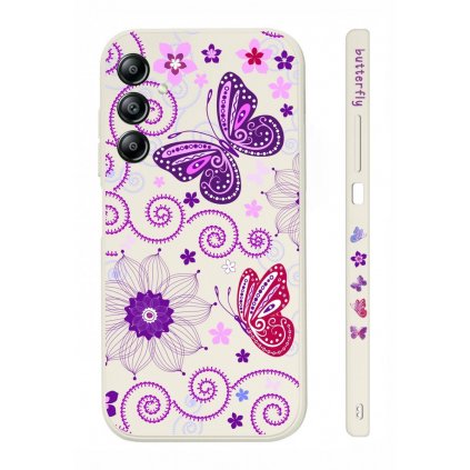 Zadný kryt Design na Samsung A34 Fialoví motýliky