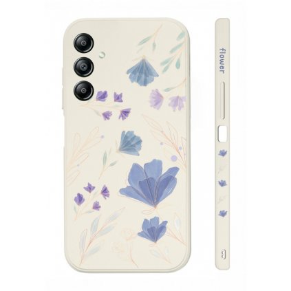 design zadného krytu na Samsung A54 5G modrý Flowers