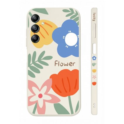 design zadného krytu na Samsung A14 Maľované kvety