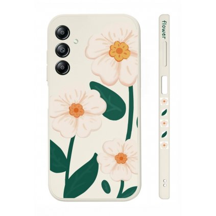 Zadný kryt Design na Samsung A14 Biele kvety