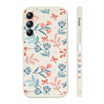 design zadného krytu na Samsung A14 Romantické kvety