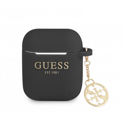 Silikónové puzdro Guess 4G Charms pre Airpods 1/2 Black