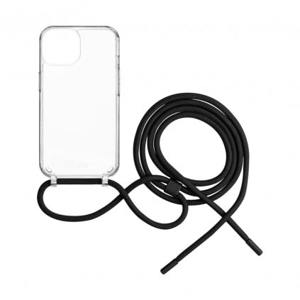 Zadný kryt FIXED Pure Neck s čiernou šnúrkou pre Apple iPhone 15 Plus