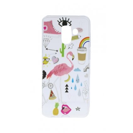 Zadný silikónový kryt na Samsung A8 2018 Flamingo