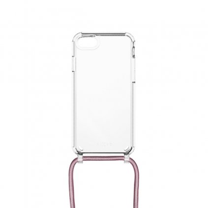 Puzdro FIXED Pure na krk s ružovou šnúrkou pre Apple iPhone 7/8/SE (2020/2022)