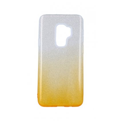 Zadný pevný kryt na Samsung S9 Plus glitter strieborno-oranžový