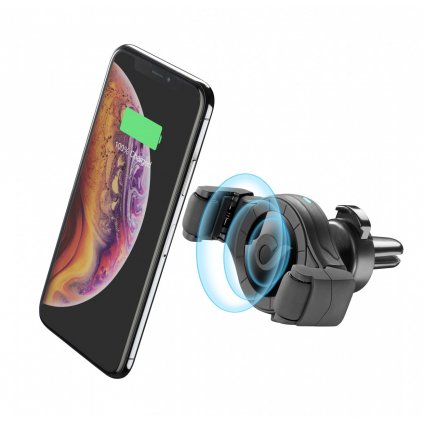 Univerzálny držiak do ventilácie auta s funkciou bezdrôtového nabíjania Cellularline Handy Roll, čierny