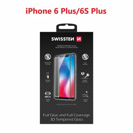Sklo swissten ultra odolné 3d plné lepené sklo apple iphone 6 plus/6s plus biele