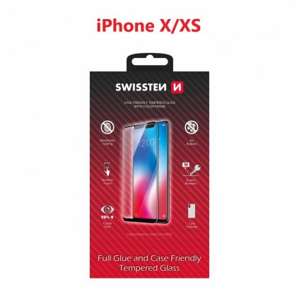 Tvrdené sklo Swissten Full Glue pre apple iphone x-xs čierne