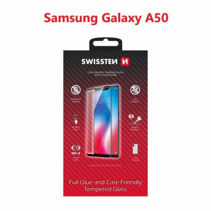 Tvrdené sklo Swissten FullGlue pre Samsung a50 čierne