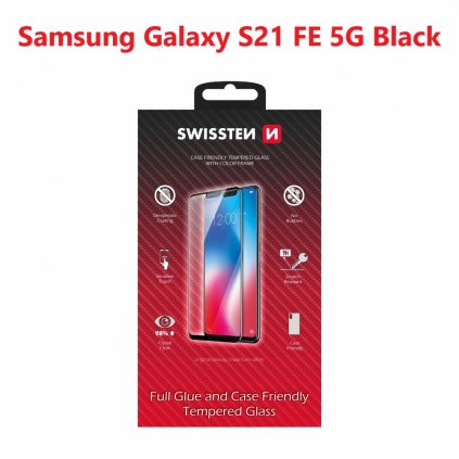 Tvrdené sklo Swissten Full Glue pre Samsung S21 FE čierne