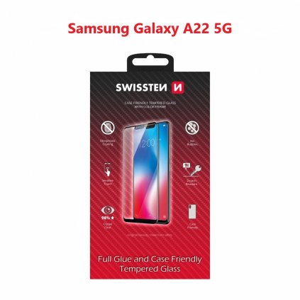 Tvrdené sklo Swissten FullGlue pre Samsung A22 5G čierne
