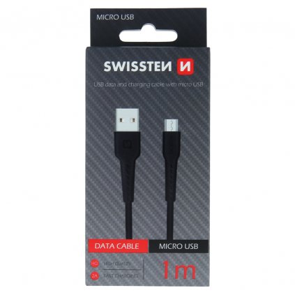 Dátový kábel swissten usb / micro usb 1,0 m čierny