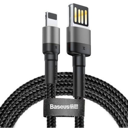 Dátový kábel Baseus CALKLF-HG1 Cafule USB na Lightning obojstranný 1,5 A 2 m sivý/čierny