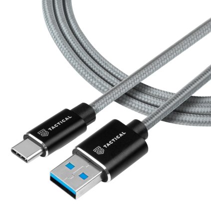 Dátový kábel Tactical Aramid Fast Rope USB-A/USB-C 2m šedý