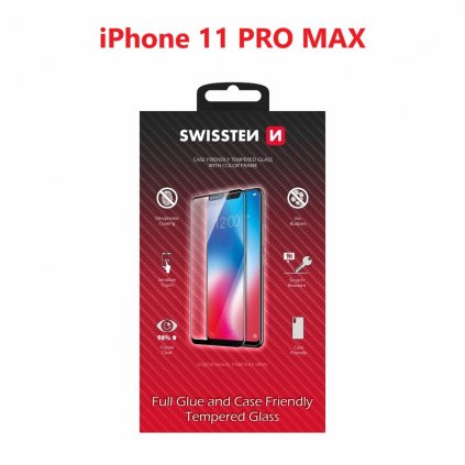 Tvrdené sklo Swissten Full Glue na apple iphone 11 pro max čierne