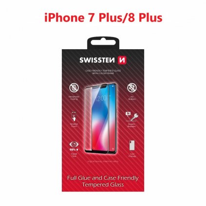 Tvrdené sklo Swissten Full Glue na apple iphone 7 plus/8 plus biele