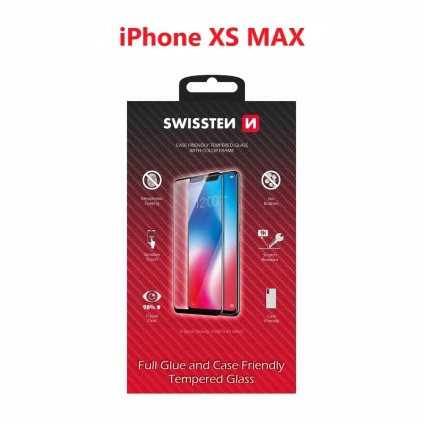 Tvrdené sklo Swissten Full Glue na apple iphone xs max čierne