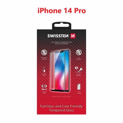 Tvrdené sklo Swissten Full Glue na apple iphone 14 pro čierne