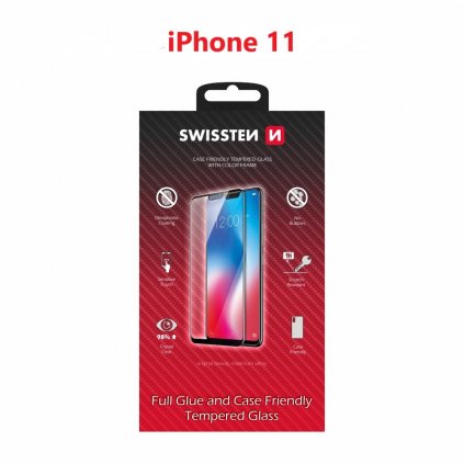 Tvrdené sklo Swissten Full Glue na apple iphone 11 čierne