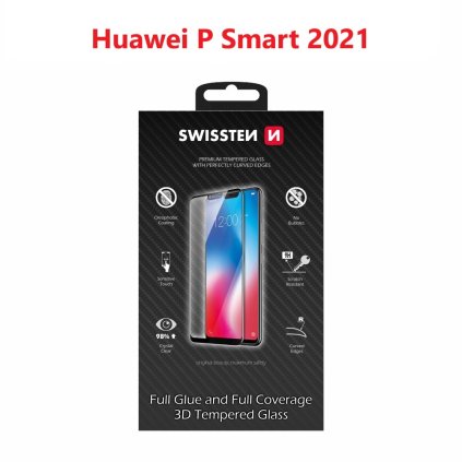 Tvrdené sklo Swissten 3D Full Glue huawei p smart 2021 čierne