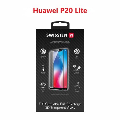 Tvrdené sklo Swissten 3D Full Glue huawei p20 lite čierne