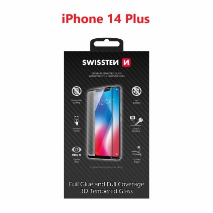 Tvrdené sklo Swissten 3D Full Glue apple iphone 14 plus čierne