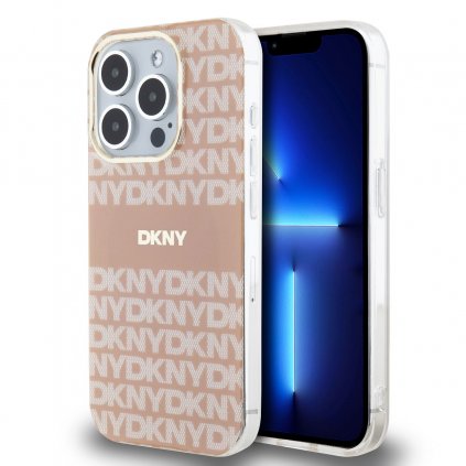 Zadný kryt DKNY PC/TPU Repeat Pattern Tonal Stripe Magsafe pre iPhone 14 Pro Pink