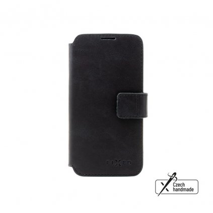 Kožené Flipové puzdro FIXED ProFit pre Samsung Galaxy S24+, čierne