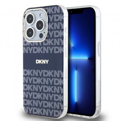 Zadný kryt DKNY PC/TPU Repeat Pattern Tonal Stripe Magsafe pre iPhone 15 Pro Blue
