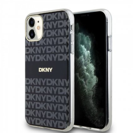 Zadný kryt DKNY PC/TPU Repeat Pattern Tonal Stripe Magsafe pre iPhone 11 Black