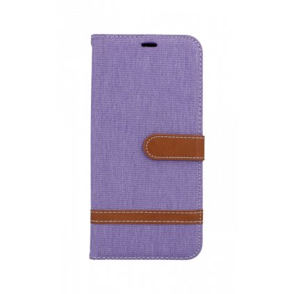 Flipové puzdro na Samsung J4 + džínsové fialové