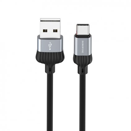 Dátový kábel Borofone BX28 Dignity - USB na typ C - 2,4A 1 meter sivý