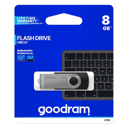Flash disk GOODRAM UTS2 8GB čierno-strieborný