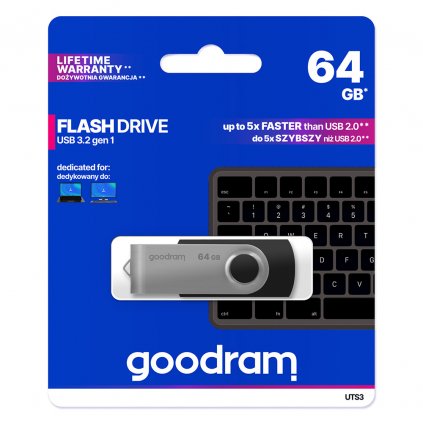 Flash disk GOODRAM UTS3 64GB čierno-strieborný