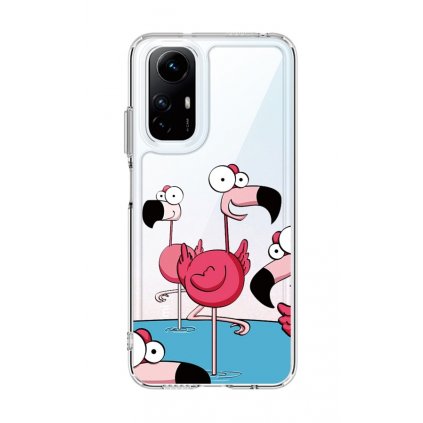Zadný pevný kryt Image na Xiaomi Redmi Note 12S Cartoon Flamingos