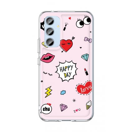 Zadný pevný kryt Image na Samsung A54 5G Happy Day